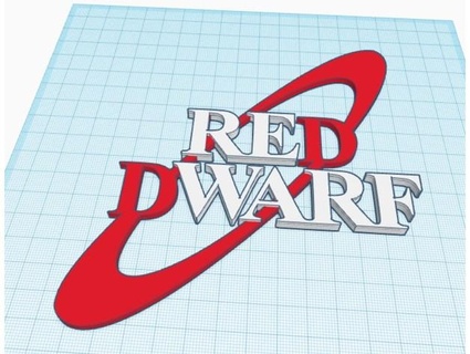 wall art series 6 red dwarf logo designed filament change 2 tone rkxone 3d print model - Mito3D