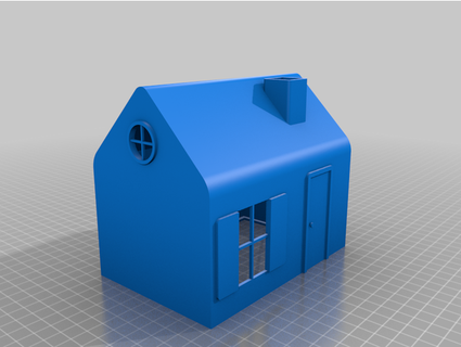maison bleue Haus Lampe höllisch 3d print model - Mito3D