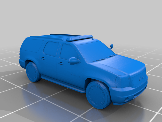 polis suv gmc Yukon ölçek karalamasız 3D print model - Mito3D