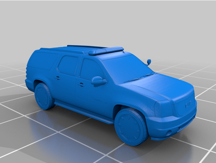 Polizei suv gmc Yukon Rahmen Gekritzel 3d print model - Mito3D