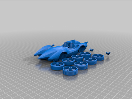 speed racer mach 5 pinewood derby car xolthrax 3d print model - Mito3D