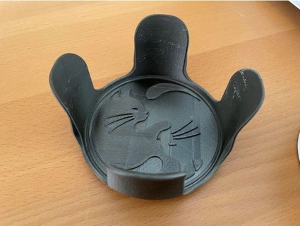 yin-yang cat coaster holder cosmicprophet 3d print model - Mito3D