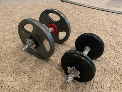 1 threaded dumbbell 2 bar & parts arych 3d print model - Mito3D