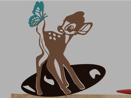 bambi & butterfly 3d print model - Mito3D