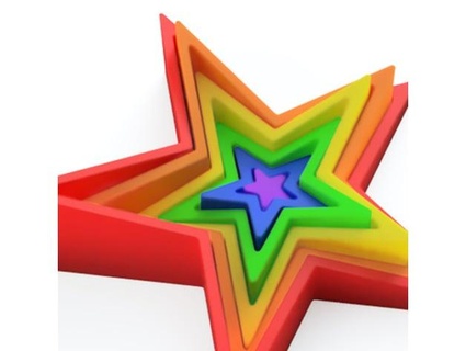 arco iris estrella rompecabezas Jerrod 3d print model - Mito3D