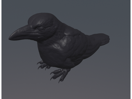 sitting crow dragonartist15 3d print model - Mito3D