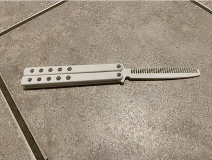 butterfly knife comb boonie34 3d print model - Mito3D