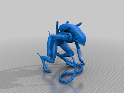 alieno xenomorfo guerriero drone Basso poli skricchio 3d print model - Mito3D