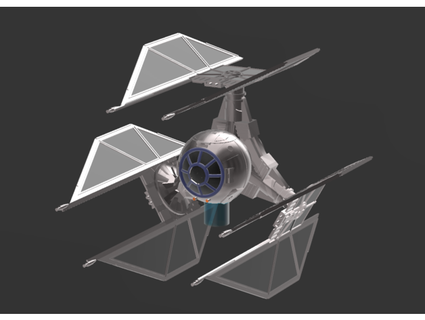tie defender x-wing tmg danotech 3d print model - Mito3D