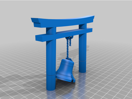 torii et cloche en ruine bell broken akito69 3d print model - Mito3D