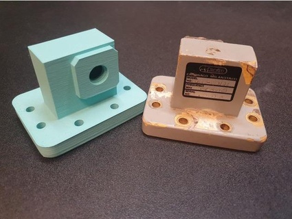 waveguide coax adapter - forem 5525-6425mhz dnemec 3d print model - Mito3D
