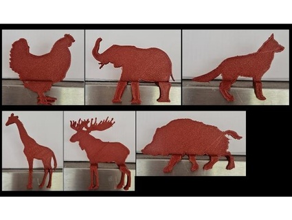 pequeno animais Beira assento alce girafa elefante frango selvagem borda alemão pastor 3d print model - Mito3D