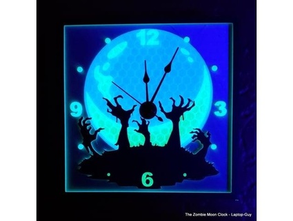 glowing zombie moon clock laptop-guy 3d print model - Mito3D