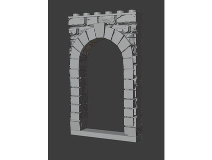 mimicbrick - embarkment kit 1x6 open archway door brick001 3d print model - Mito3D