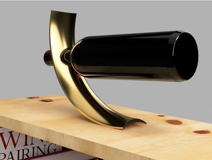 balanced wine holder - plain unbranded 3d print model - Mito3D