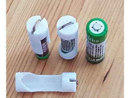 aaa aa bateria adaptador clipe papel freecad 3d print model - Mito3D