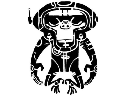 space monkey stencil longquang 3d print model - Mito3D