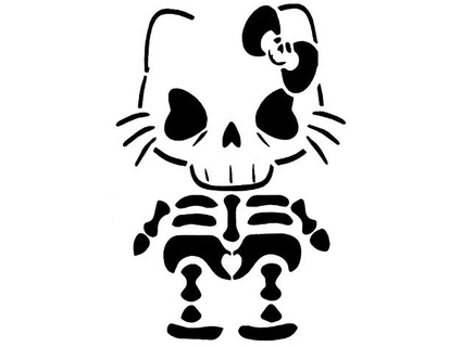 hello kitty skeleton stencil longquang 3d print model - Mito3D