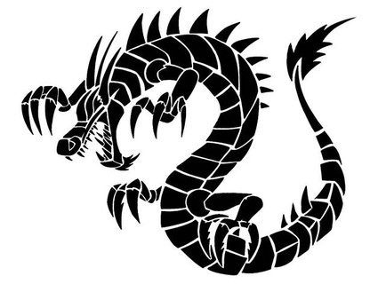 tribal dragon stencil 3 longquang 3d print model - Mito3D