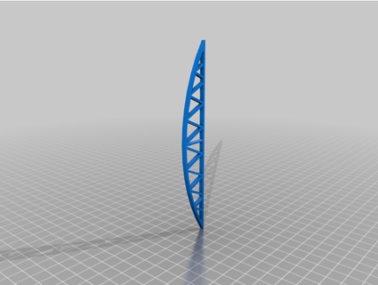 40 pé ho escala curvado cobertura treliça testado cruzes vidro 3d print model - Mito3D