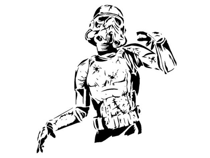 zombie Stormtrooper stencil longquan 3d print model - Mito3D