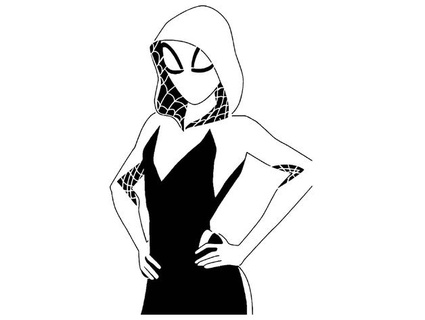 spider gwen stencil 4 longquang  3d print model - Mito3D