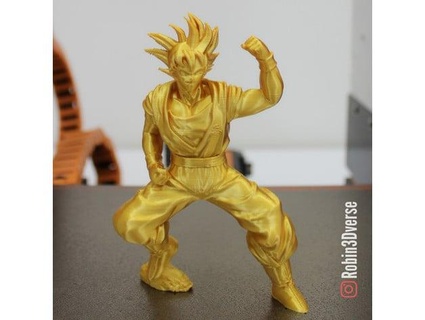 goku fight pose support free remix robin3dverse 3d print model - Mito3D