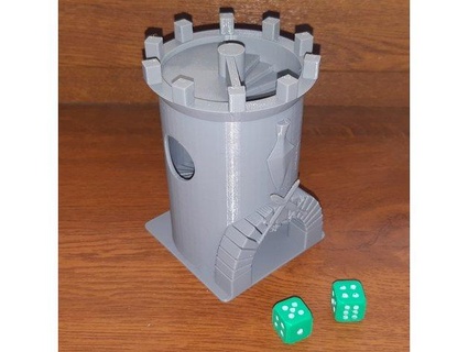 castle dice tower swords - medieval design 3details 3d print model - Mito3D