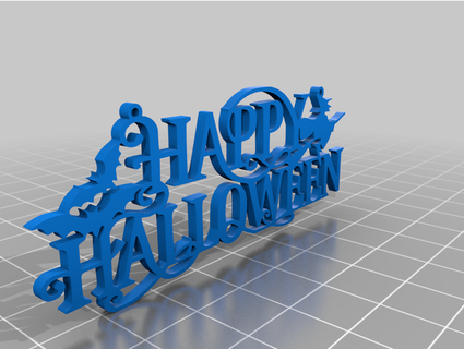 happy halloween sign starzvani 3d print model - Mito3D
