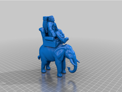 Astronaut Einsteinon Vorsitzender Elefant Walnka 3d print model - Mito3D