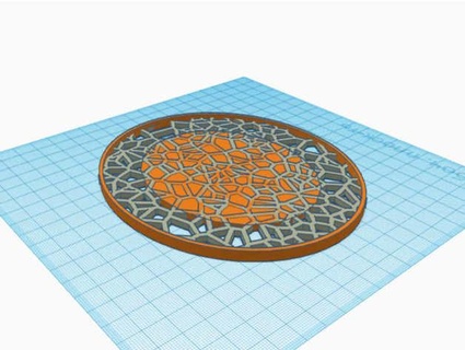 coffee mug tray thyssen polygons voronoi diagram markokor 3d print model - Mito3D