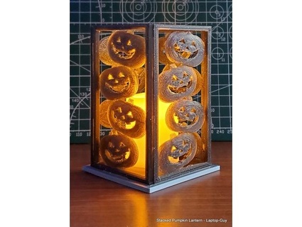 stacked pumpkin lantern laptop-guy 3d print model - Mito3D