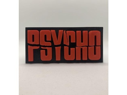 psycho movie logo wall plaque art wafflecart 3d print model - Mito3D