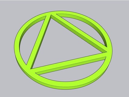 triangle inside circle ryhoo 3d print model - Mito3D