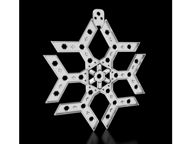 hermanflake 25 Pixel Schneeflocke Bradherman 3D print model - Mito3D