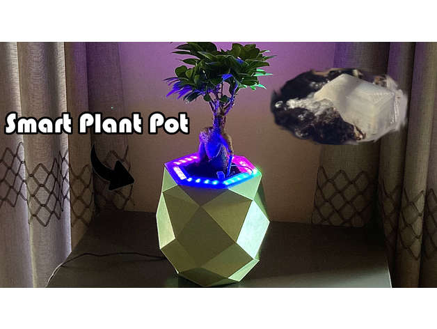 smart plant pot ws2812b led strip andrewaggenstein 3D print model - Mito3D