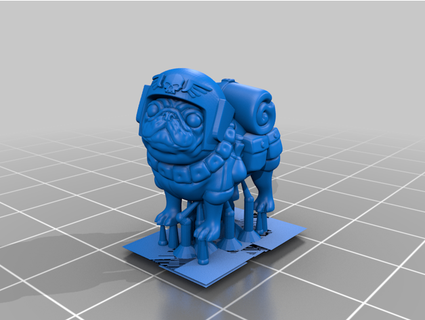 cadian pug supportato 3dprintedgaming 3d print model - Mito3D