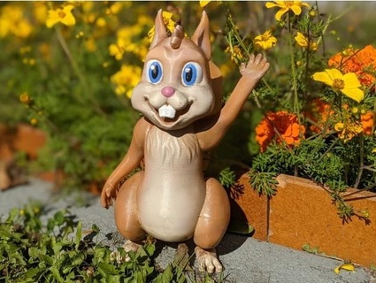 cartoon squirrel garden creaturesandtheming 3d print model - Mito3D