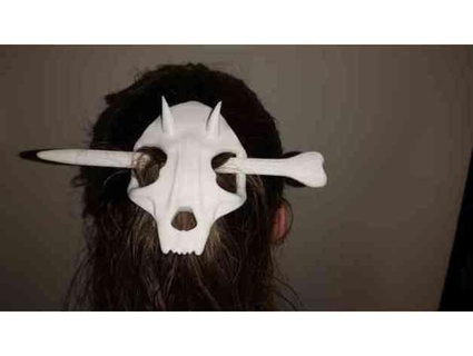 skull hair pin devil horns ipfreely68 3d print model - Mito3D