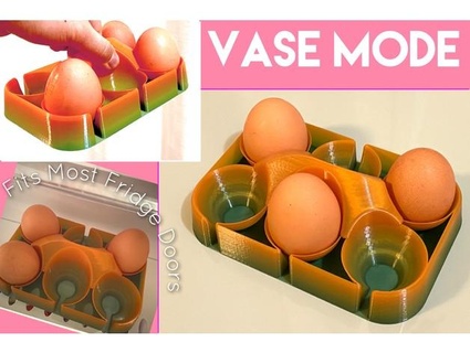 egg carton holder - vase mode fast printable tray 6 eggs fresnelthz 3d print model - Mito3D