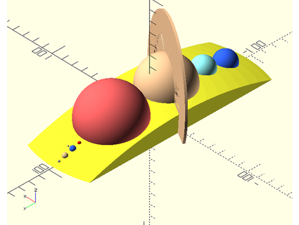 sun 9 planets scale remix dougl 3d print model - Mito3D
