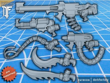 dark evil space elf torture weapons dorkfactory 3d print model - Mito3D