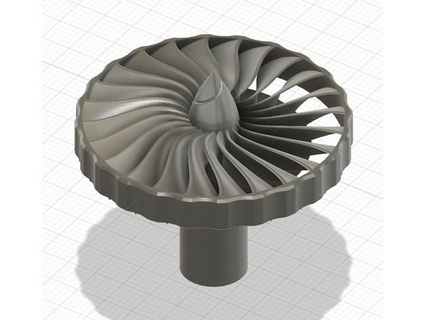 réaliste turboréacteur ventilateur extrudeuse bouton longue qgraco 3d print model - Mito3D