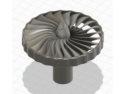 realistisch Turbofan Ventilator Extruder Knopf qgraco 3d print model - Mito3D