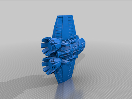 terrain f2 space fighter bordborg 3d print model - Mito3D