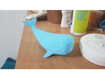 faible poly baleine aimant boîte cheptan 3d print model - Mito3D