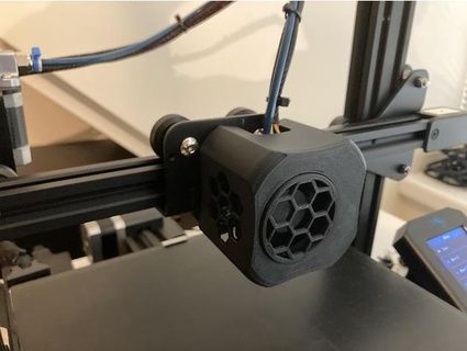 ender 3 v2 replacement hot end cover fan duct groteboem 3d print model - Mito3D