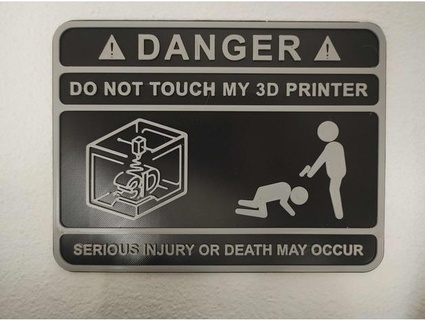 warning sign luigime5 3d print model - Mito3D