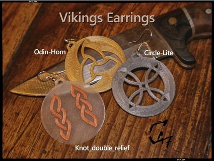 round vikings earrings talismans c47 3d 3d print model - Mito3D