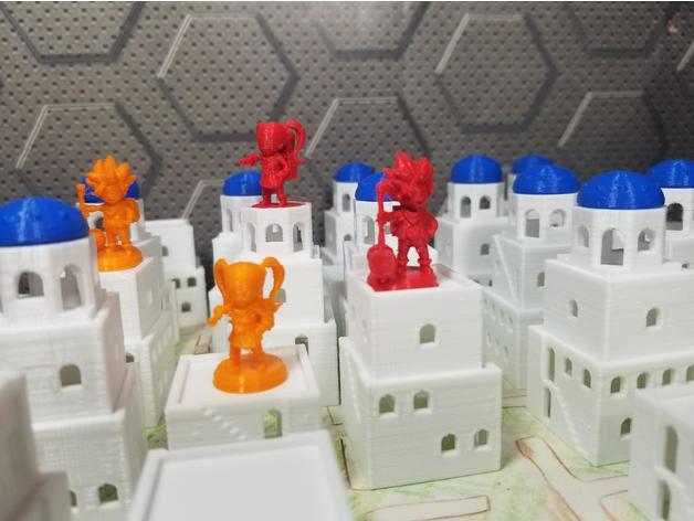 santorini fully nested print - supports eternalgnome 3D print model - Mito3D